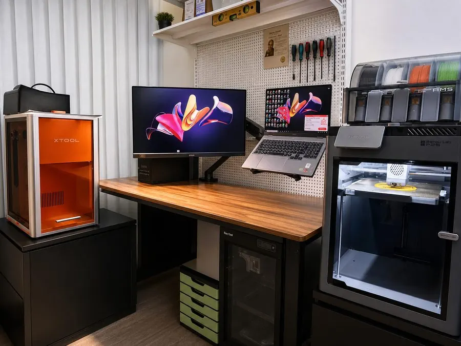 Our workshop with laser cutter and 3D printer